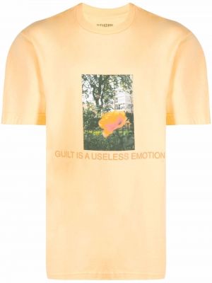 Camiseta con estampado Pleasures amarillo