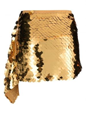 Drapiruotas mini sijonas su blizgučiais Patrizia Pepe auksinė