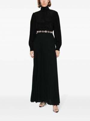 Plisované dlouhá sukně Elisabetta Franchi černé