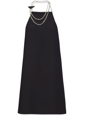 Φόρεμα με χάντρες Prada μαύρο