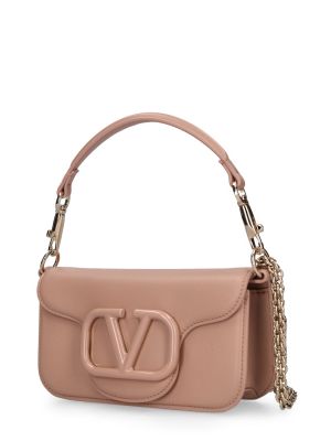 Bőr táska Valentino Garavani rózsaszín