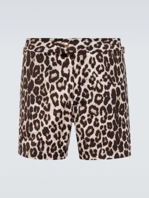 Leopard trykt shorts Tom Ford