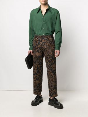 Pantalones rectos con estampado leopardo Pierre-louis Mascia