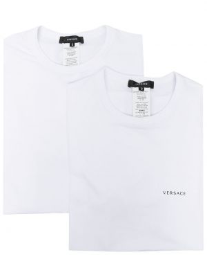 Rövid ujjú pamut ing nyomtatás Versace - fehér