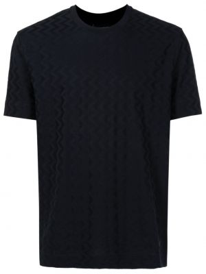 Bavlnené tričko s potlačou s krátkymi rukávmi Emporio Armani - čierna