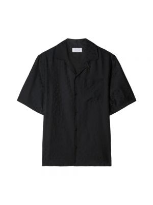 Chemise en soie avec manches courtes Off-white noir