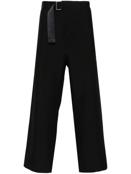 Βαμβακερό παντελόνι με ίσιο πόδι Oamc μαύρο