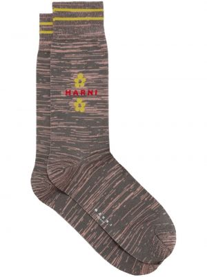 Чорапи на райета Marni сиво