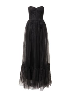 Csipkés gyöngyös estélyi ruha Lace & Beads fekete