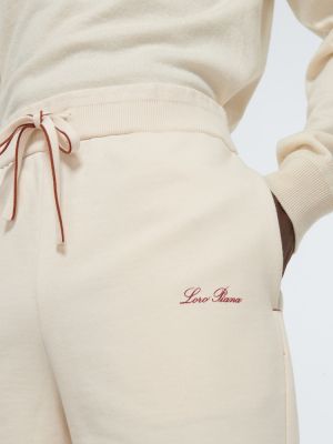 Pantalones cortos deportivos de algodón de tela jersey Loro Piana beige