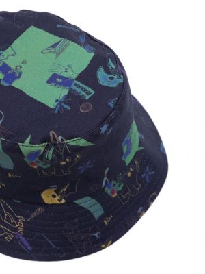Bavlněný klobouk s potiskem Ps Paul Smith modrý
