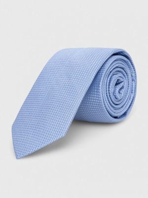Копринена вратовръзка Calvin Klein синьо