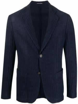 Bomull lang blazer Emporio Armani blå