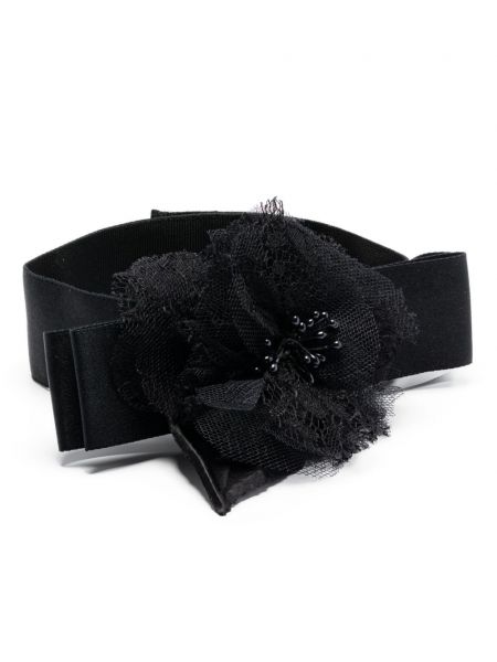 Virágos szatén nyaklánc Dolce & Gabbana fekete