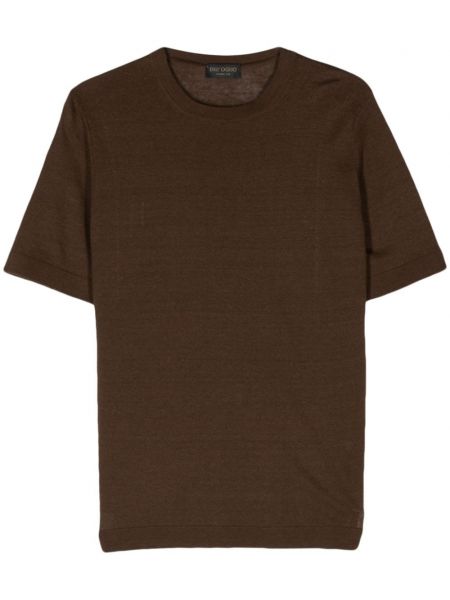 T-krekls ar apaļu kakla izgriezumu Dell'oglio brūns