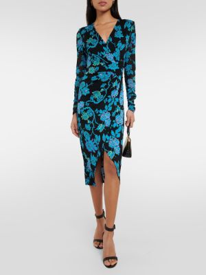 Midi haljina s printom od jersey Diane Von Furstenberg crna