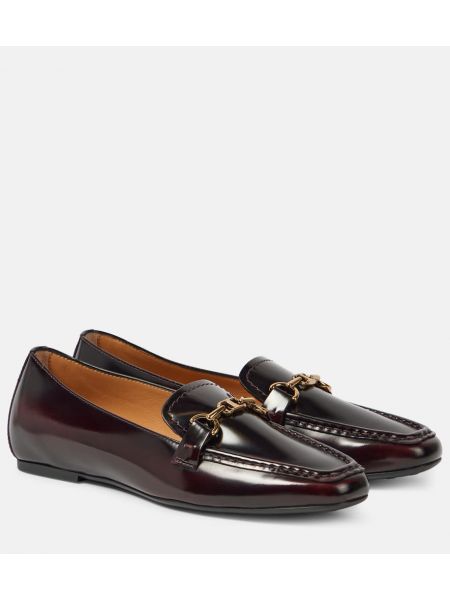 Skinn loafers Tod's lilla