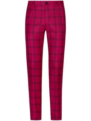 Kostkované kalhoty Dolce & Gabbana červené