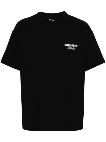 Kokvilnas t-krekls Carhartt Wip melns