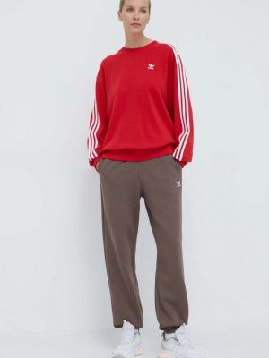 Bluza w paski Adidas Originals czerwona