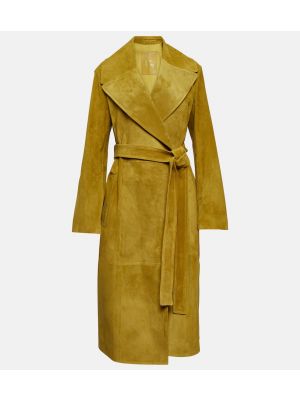 Παλτό σουέτ Burberry κίτρινο