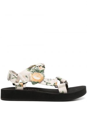 Trykt floral sandaler med reim Loeffler Randall svart