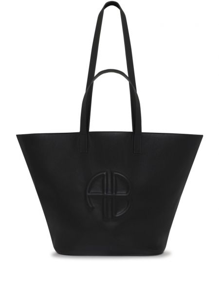 Δερμάτινη τσάντα shopper Anine Bing μαύρο