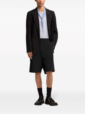 Shorts de sport en coton en crêpe Ami Paris noir