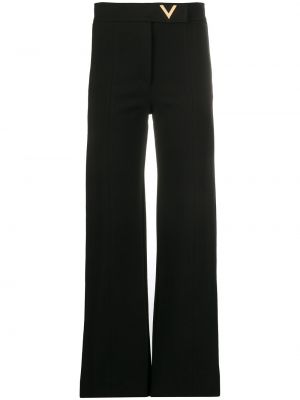 Pantalones de tela jersey de crepé Valentino negro