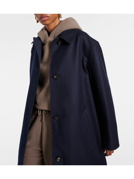 Manteau en laine en cachemire en coton Loro Piana bleu