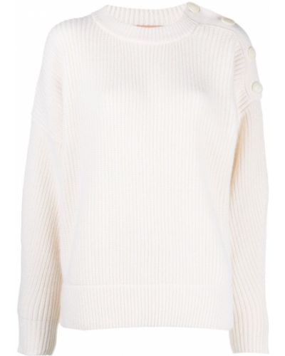 Кашмирен пуловер с копчета Yves Salomon бяло
