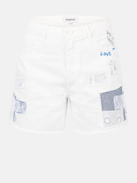 Белые джинсовые шорты Desigual