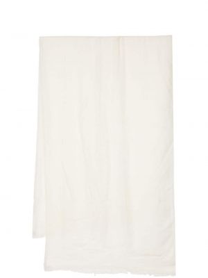 Kašmírový šátek s výšivkou Ferragamo bílý