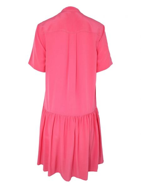 Hedvábné šaty s volány Ulla Johnson růžové