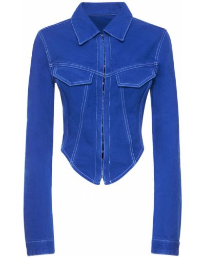 Bavlnená džínsová bunda Dion Lee modrá