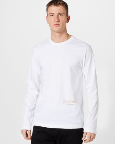 Hosszú ujjú póló Calvin Klein fehér