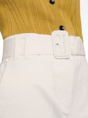 Bavlnené nohavice s vysokým pásom Proenza Schouler biela