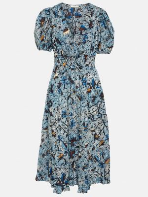 Midi šaty s potiskem Ulla Johnson modré