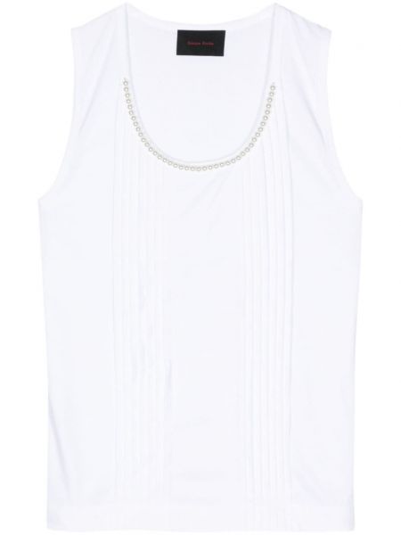 Bavlnená košeľa s perlami Simone Rocha biela