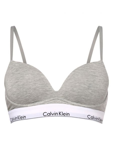 Biustonosz push-up bawełniany Calvin Klein szary