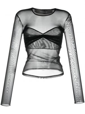 Μπλούζα με διαφανεια από διχτυωτό Federica Tosi μαύρο