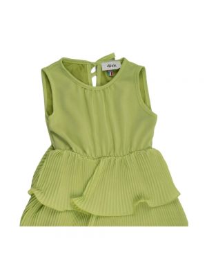 Mini vestido de algodón plisado Dixie verde