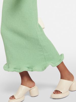 Midi haljina od jersey Jil Sander zelena
