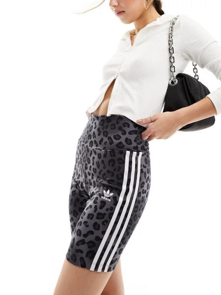 Леопардовые леггинсы с принтом Adidas Originals черные