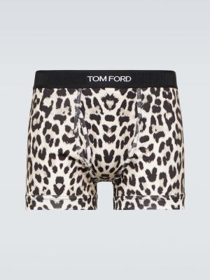 Boxer di cotone con stampa leopardato Tom Ford