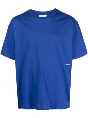 Bombažna majica Soulland modra