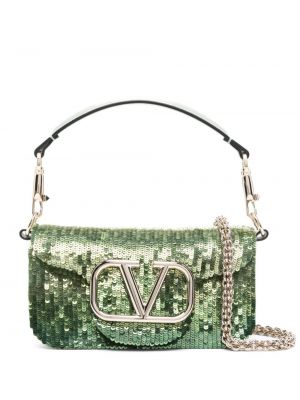 Pailletten shopper handtasche Valentino Garavani grün