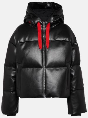 Pernata kožna skijaška jakna od umjetne kože Perfect Moment crna