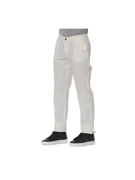 Pantalones chinos de algodón con bolsillos elegantes Trussardi blanco