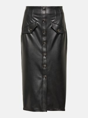 Kožená sukně z imitace kůže Veronica Beard černé